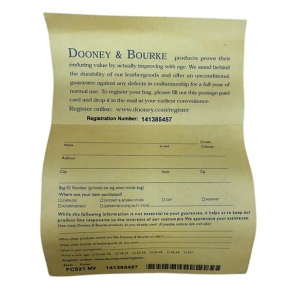 Dooney & Bourke Navy Chevron Tote w/ Pouch Canvas Leather Trim NWT Excellent - Picture 12 of 12